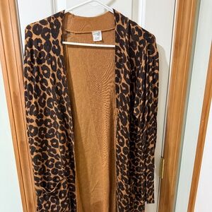 Leopard print open front cardigan
